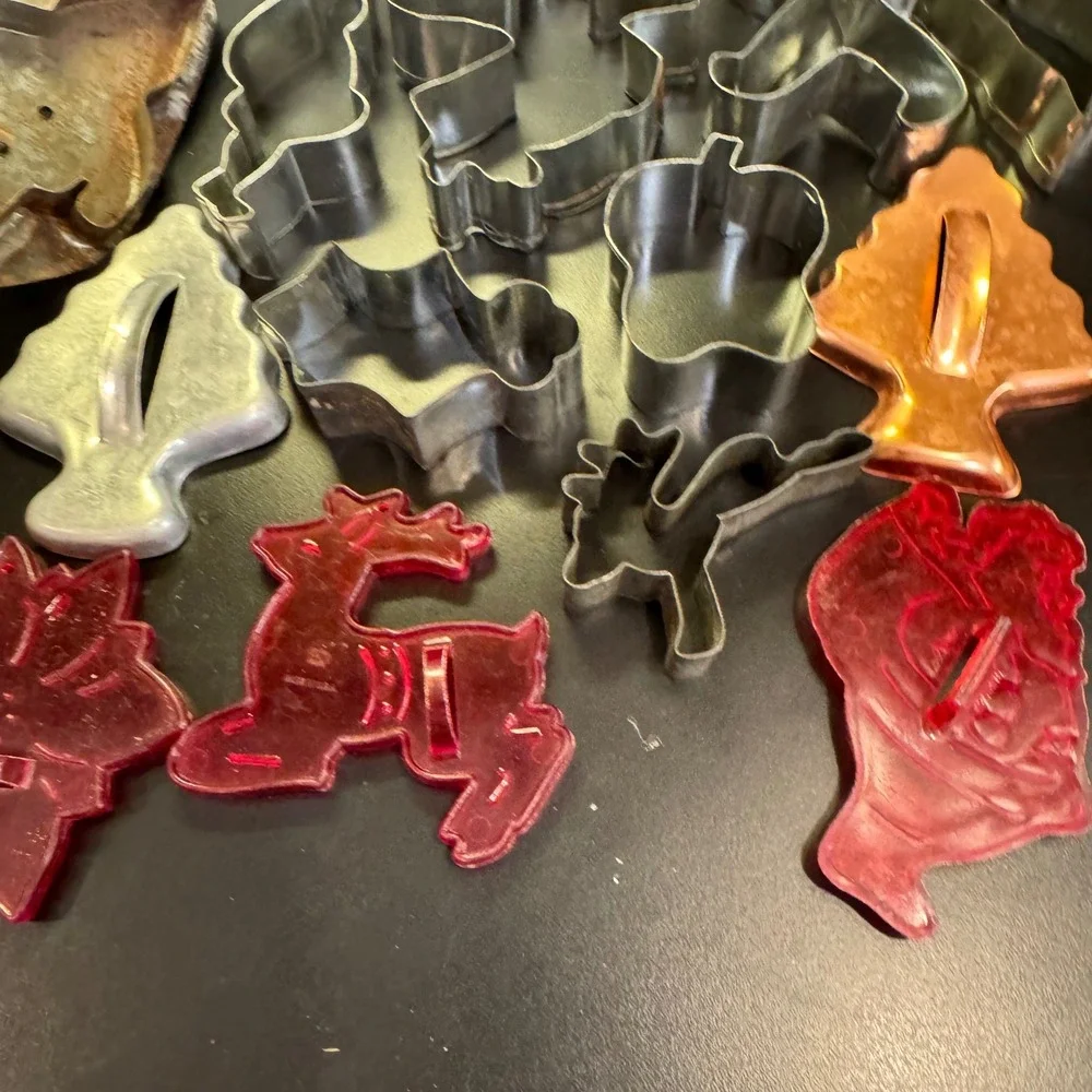 Cookie Cutter Lot Mixed Multicolor Vintage Holiday Shapes 14pc